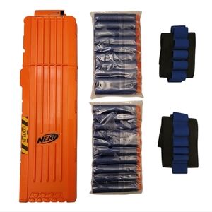 NERF Lot 18 Foam Dart Holder, 20 Darts + 2 New Dart Holder Wrist Bands